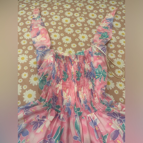 Vintage Hawaiian 80s Pinup Floral Tropical Print Rockabilly Tiki Swing Dress - Picture 6 of 17